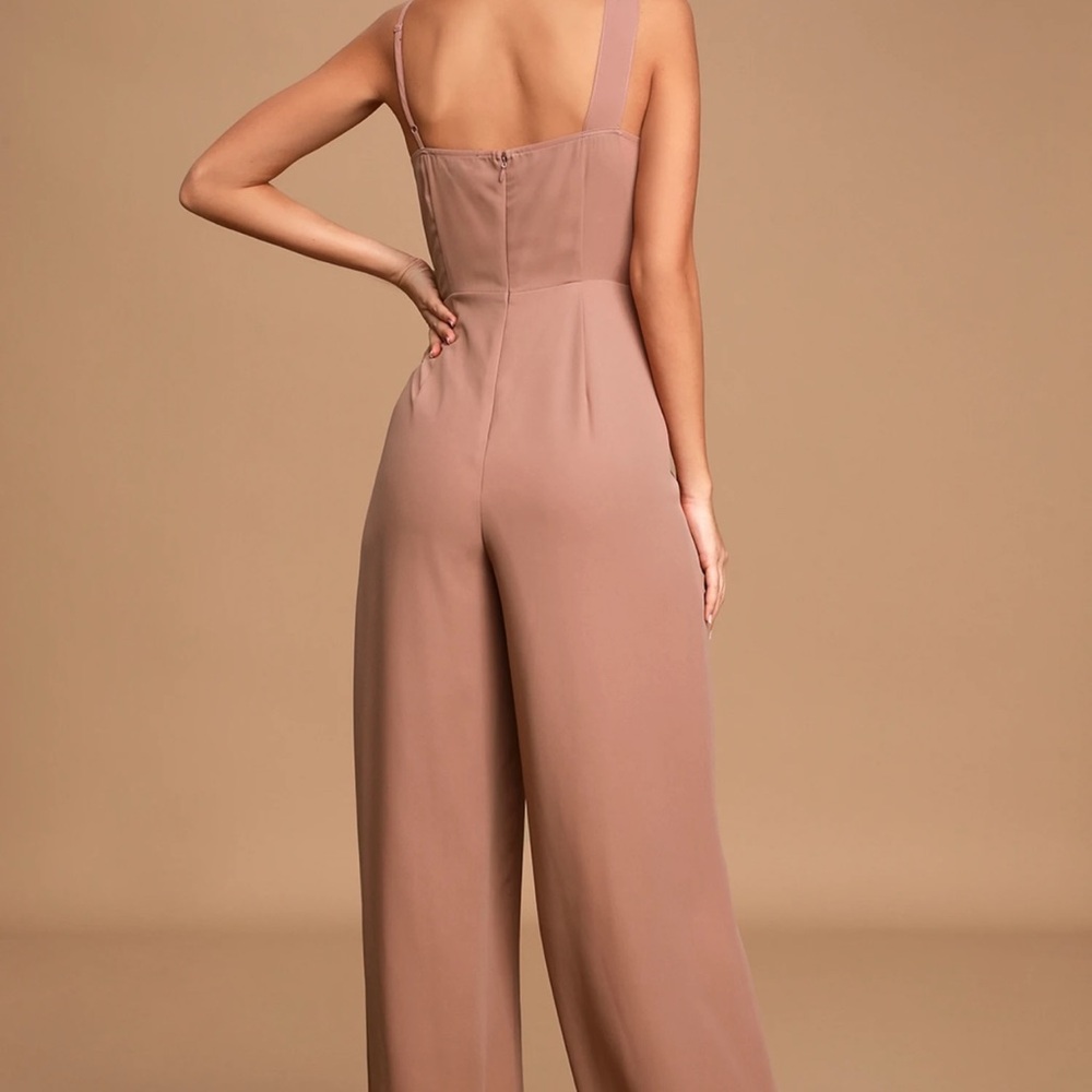 Lulus Tan Wide Leg Jumpsuit for Women NWT - Picture 6 of 10